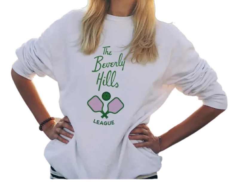 Beverly Hills Pickleball League Sweatshirt Hoodie with Slim Fit Tailored Modern