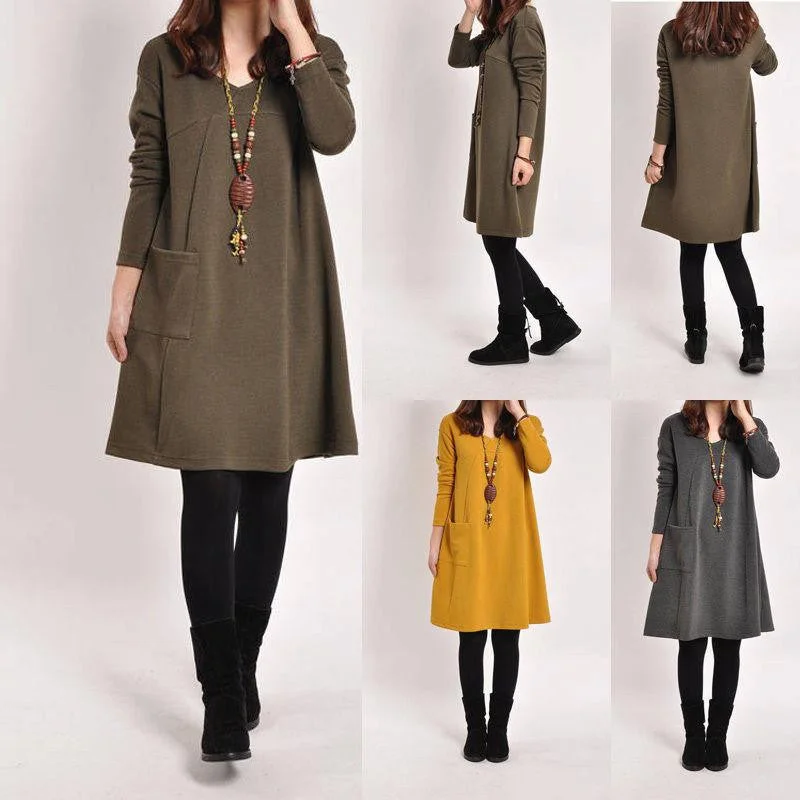 Women's Winter Casual Loose Top Knit Sweater Jumper Tunic Swing Skater Mini Dress Pocket Long Sleeve WY7807 Bright Pastel Dark Women's Winter Casual Loose Top Knit Sweater Jumper Tunic Swing Skater Mini Dress Pocket Long Sleeve WY7807 Bright Pastel Dark