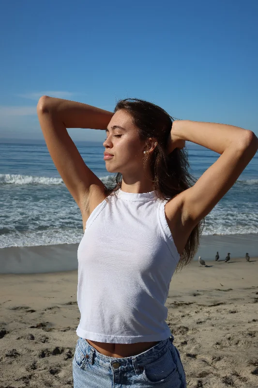White Louise Tank cropped tank top