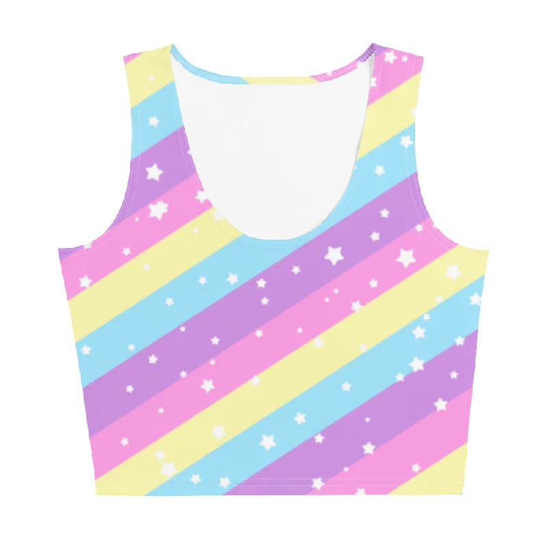 Starry Party Rainbow Crop Top Lace Blend Ribbed Blend Corduroy Blend