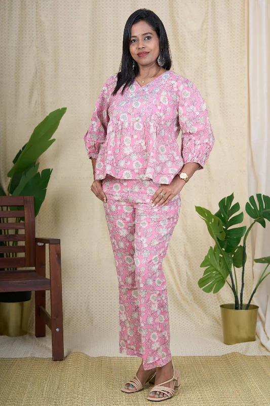 Indo Western Dresses for Female - Cotton Co-ord Set for Women Shift Classic Vintage