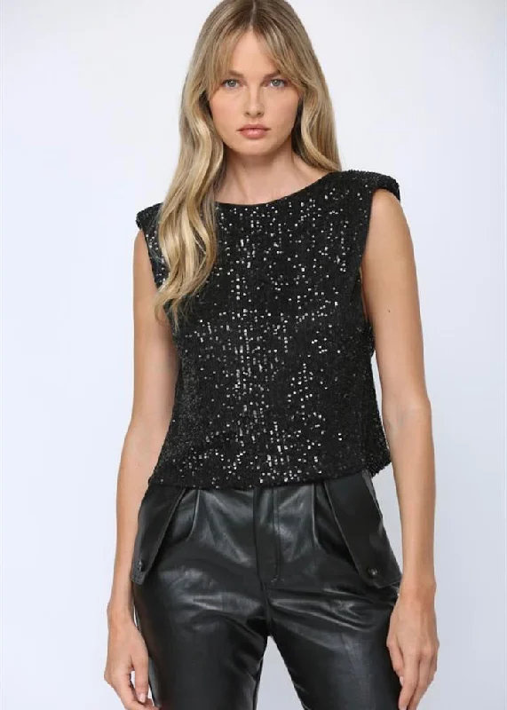 sequin padded tank fashionable tank top