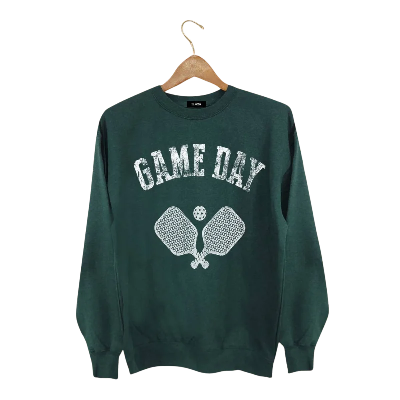 Pickleball Game Day Sweatshirt Hoodie with Longline Fit Extended Stylish