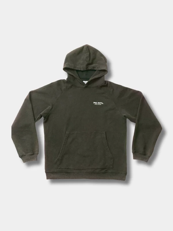 HEAVYWEIGHT POST GAME HOODIE (ACID BROWN ) Hoodie with Button Classic Timeless