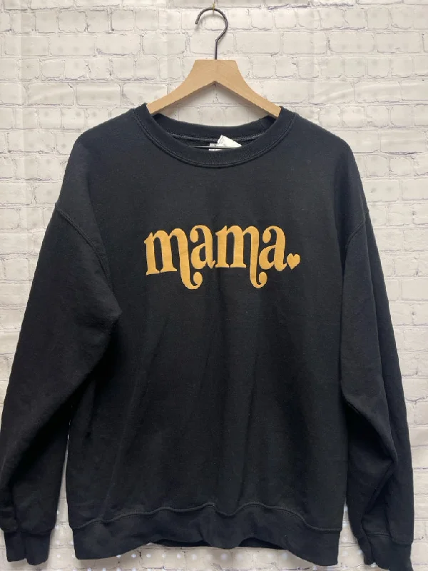 Size Large Ladies Black Sweatshirt Hoodie with Belted Waist Structured Tailored