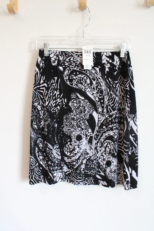 NEW Bleaker & McDougal Black Paisley Skirt | S Petite cashmere skirt soft