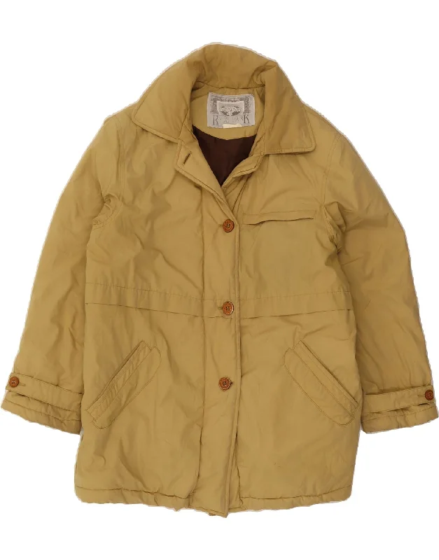 VINTAGE Womens Windbreaker Jacket UK 10 Small Yellow Front Pockets Side Pockets Patch Pockets
