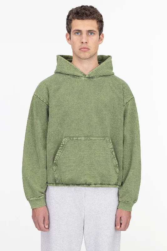 HF09 - Heavy Fleece Hoodie (Mineral Wash) Hoodie with Relaxed Fit Easy Casual
