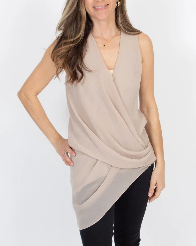 Wrap Front Tank silver tank top