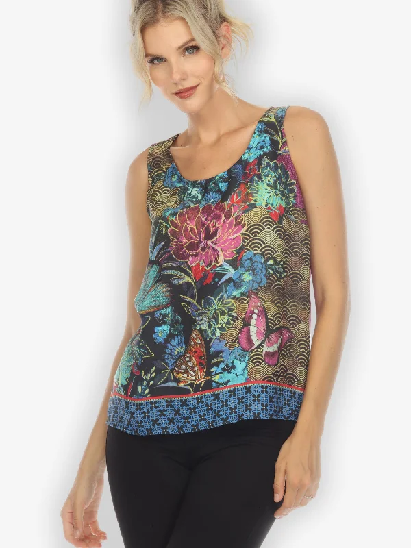 Magical Butterfly Tencel Tank Top cold shoulder tank