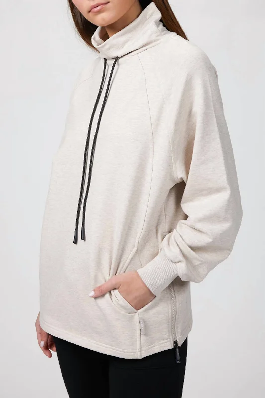 Atlas Sweater In Silver Grey Boat Neck Shawl Collar Notched Collar