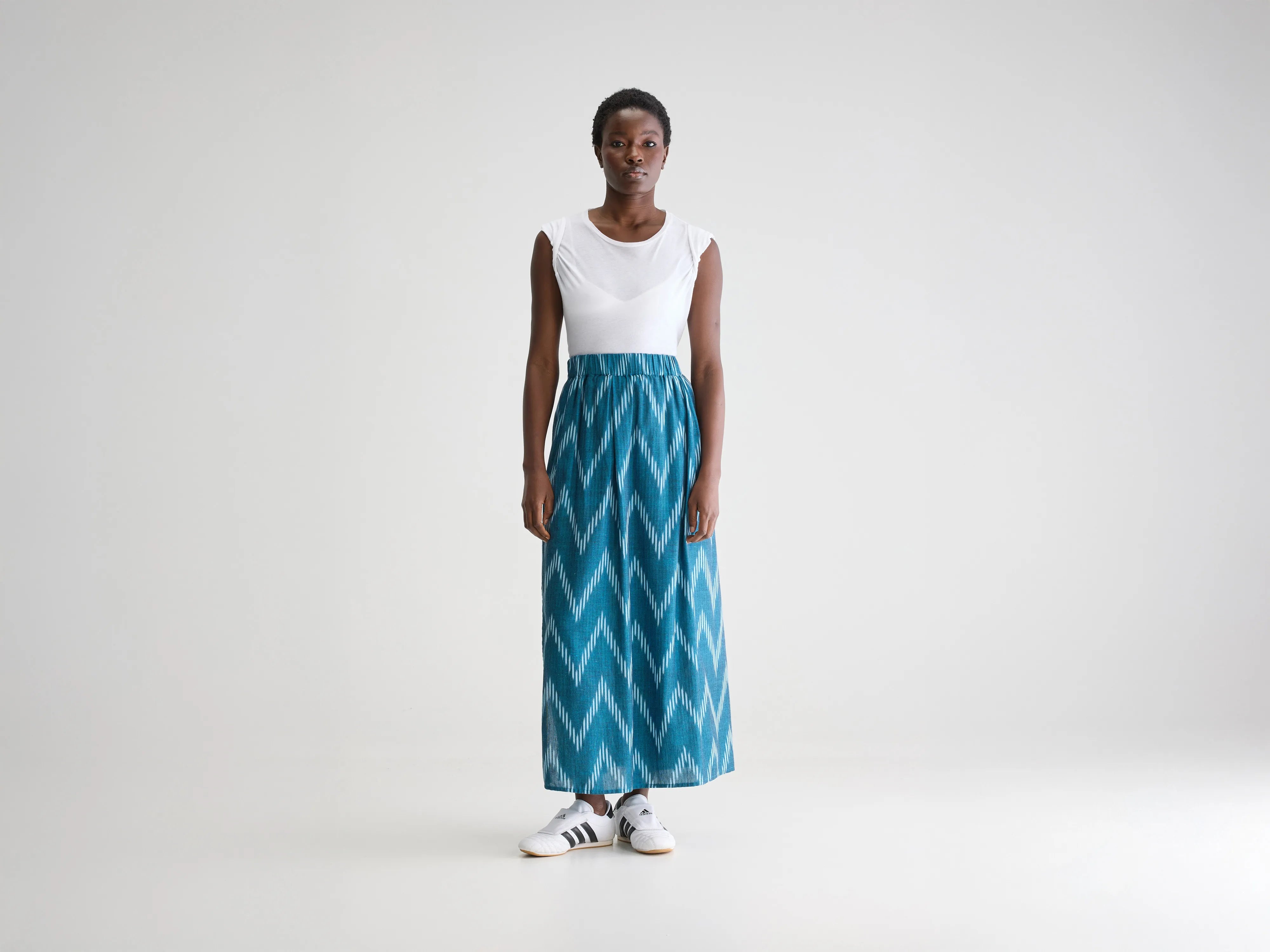 Chiara long skirt (251 / W / COMBO A) flowy skirt hem