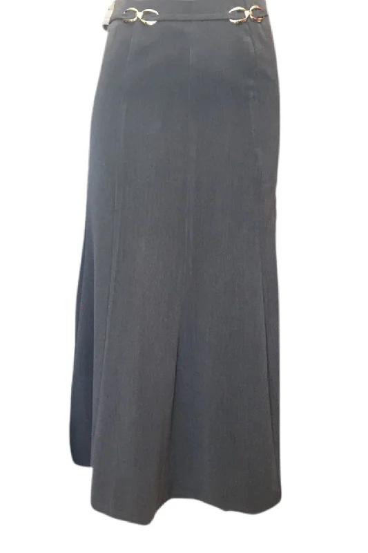 Long Dressy Skirt Style 4309 in Grey denim skirt trendy