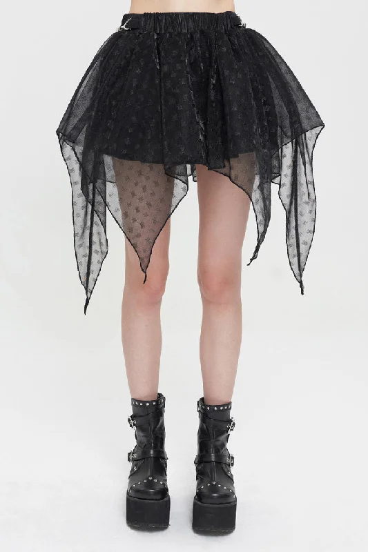 Black Bright Mesh Metal Buckle Decoration Playful And Cute Tutu Short Women's Punk Skirt belted skirt waist Black Bright Mesh Metal Buckle Decoration Playful And Cute Tutu Short Women's Punk Skirt belted skirt waist