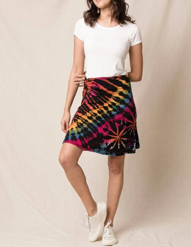 Tie-Dye Knee Length Skirt - Rainbow - As-Is-Clearance vintage skirt charm