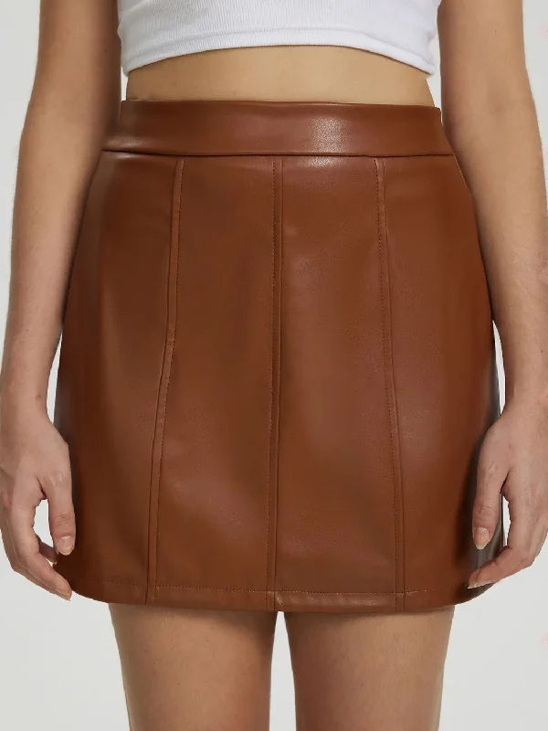 Hazel Blues® |  Mini Skirt with Zipper slim fit skirt
