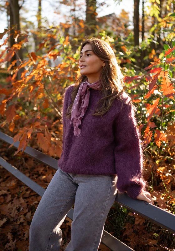 Plum Russel Sweater Hooded Sweater Collared Sweater Shawl Collar