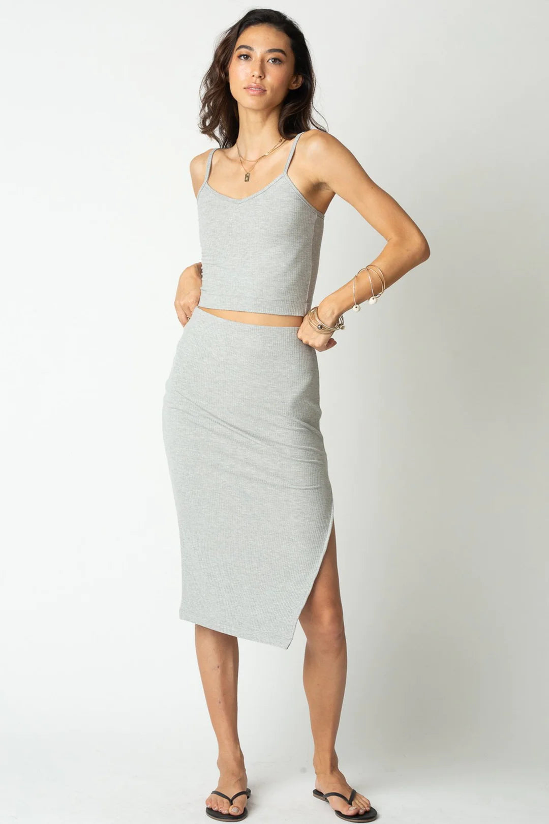 Heather Rib Edit Skirt floral skirt print