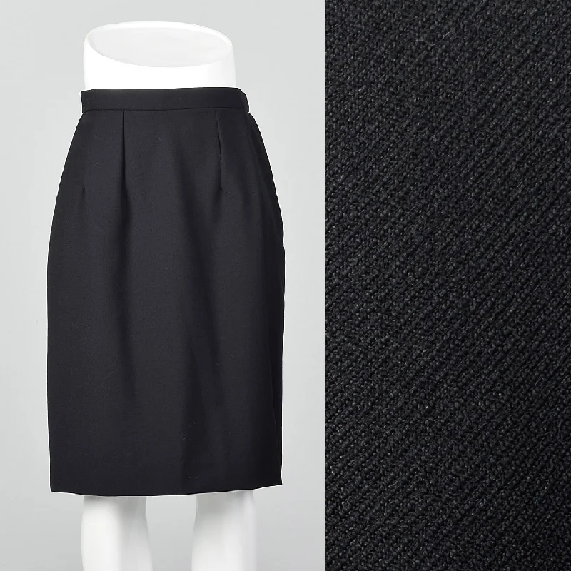 1950s Classic Black Pencil Skirt pleated skirt texture