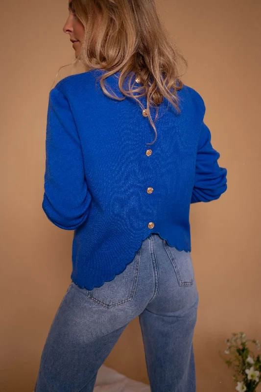 Blue Bess Sweater Ribbed Striped Patterned