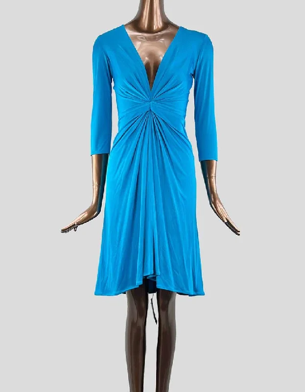 ISSA Knee Length Blue Silk Dress w/ Tags - 4 US Tunics Mesh breathable