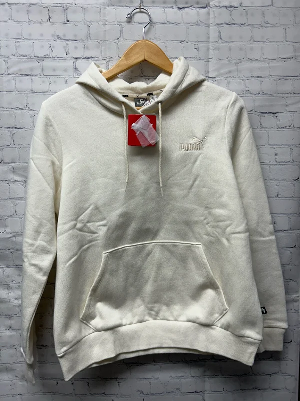 Size Large Ladies Cream Puma Hoodie Hooded Sweatshirt Casual Wear Street Style