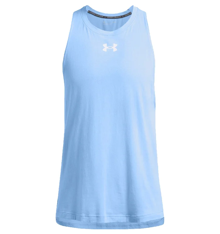 Under Armour Baseline Cotton Tank Top - Mens - Horizon Blue/Tech Blue athletic tank top