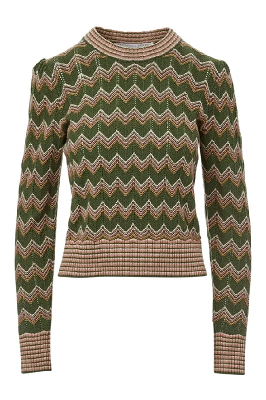 Davignon Chevron Sweater Striped Floral Plaid