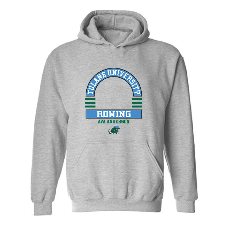 Tulane - NCAA Women's Rowing : Ava Anderson - Classic Fashion Shersey Hooded Sweatshirt Hoodie Crop Top Short Trendy