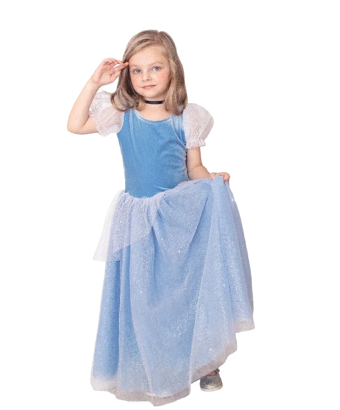 The Princess Cinderella Blue Costume Dress Elegant Long Evening