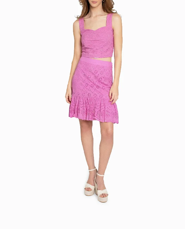 Nicole Miller Embellished Eyelet Mini Skirt cashmere skirt rich