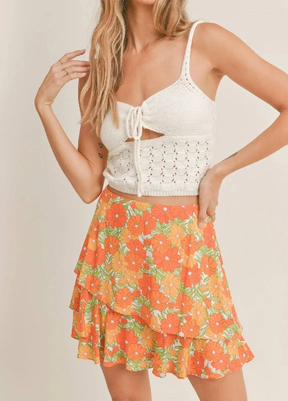 California Love Sweater Tank In Ivory Glossy Satin Silk