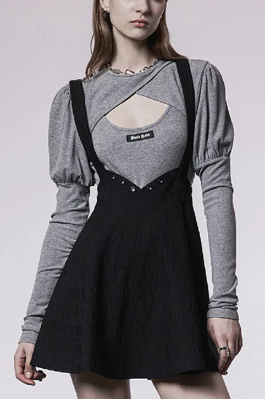 Black Future Series Metal Buttonhole Decoration Collect Waist Swing Hem Cat Ear Women's Gothic Skirt velvet skirt plush Black Future Series Metal Buttonhole Decoration Collect Waist Swing Hem Cat Ear Women's Gothic Skirt velvet skirt plush