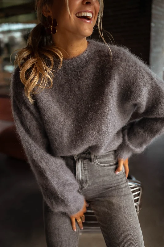 Grey Pieter Sweater Hooded Sweater Collared Sweater Shawl Collar