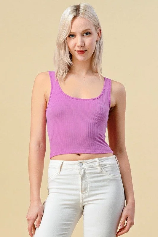 Heart & Hips Ribbed Rounded Square Neck Tank Tops flowy tank top