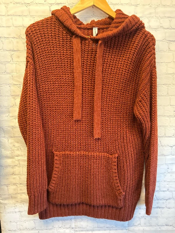Size Small Ladies Rust Zenana Hoodie Hoodie with Hem Embroidery Detailed Premium