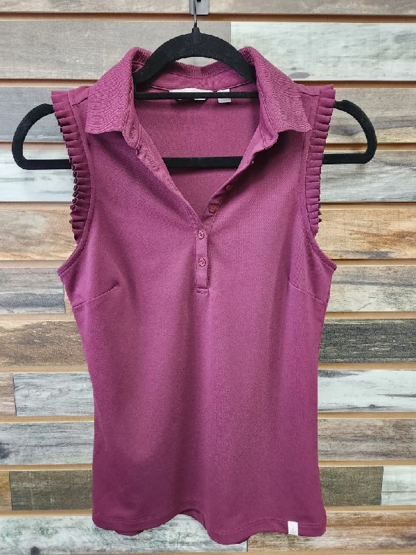 USED Lady Hagen Ladies Riding Tank Top xs Burgundy workout tank top