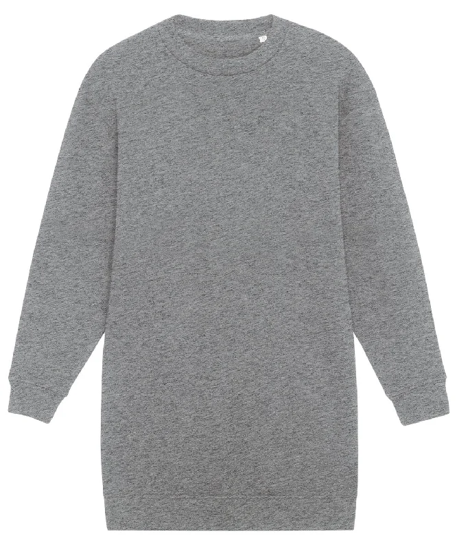Mid Heather Grey - Stella Kicker women's crew neck oversized dress (STDW161) Tunics Fleece cozy Mid Heather Grey - Stella Kicker women's crew neck oversized dress (STDW161) Tunics Fleece cozy
