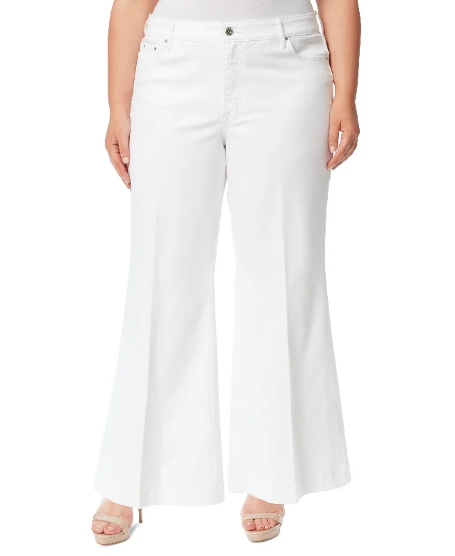 Trendy Plus Size True Love Wide-Leg Trouser Jeans Trousers practical durable