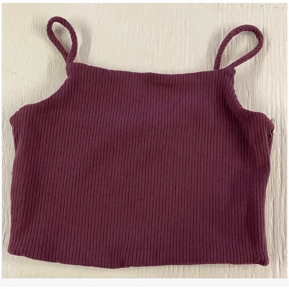Deadstock Maroon Ribbed Crop Tank/Bra lounge tank top