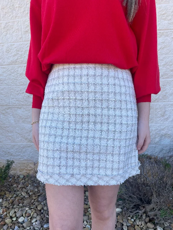 Back To Business Tweed Skirt satin skirt smooth