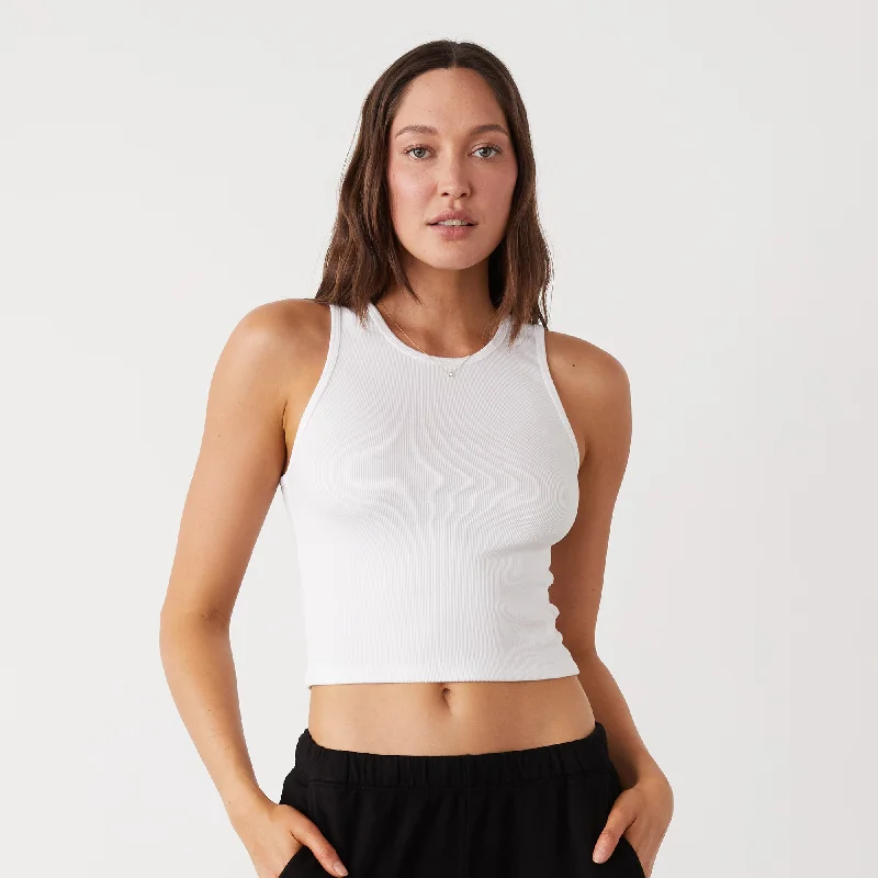 Supimaluxe Rib Crop High Neck Tank vibrant tank top