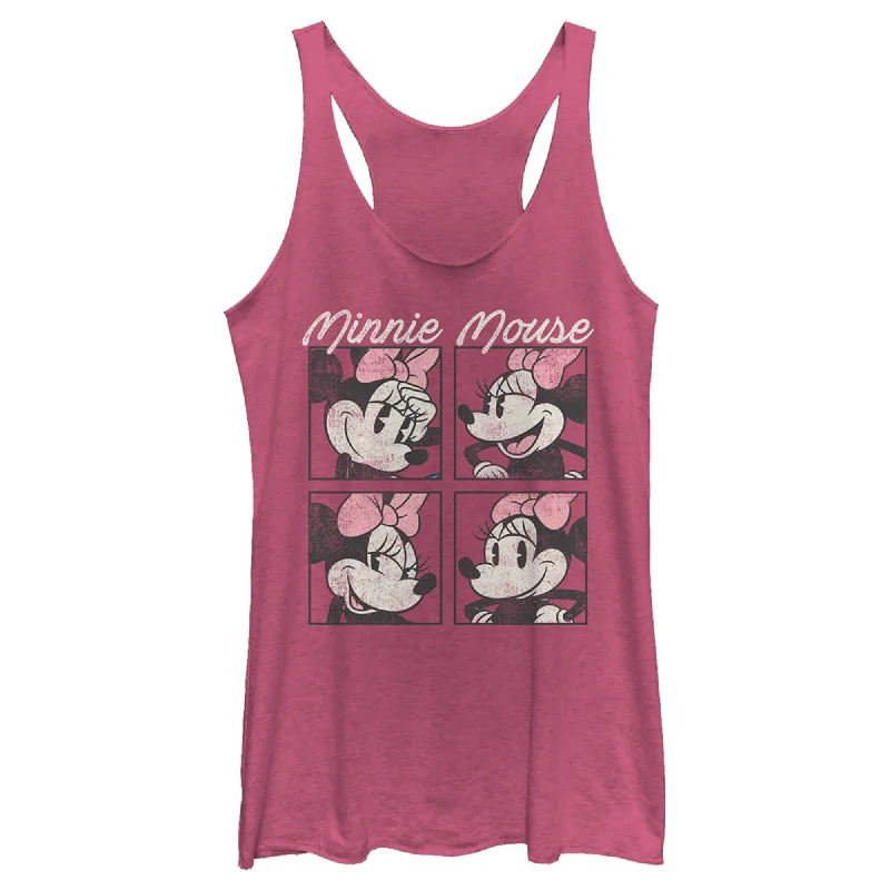 Women's Mickey & Friends Retro Minnie Boxes Racerback Tank Top beige tank top