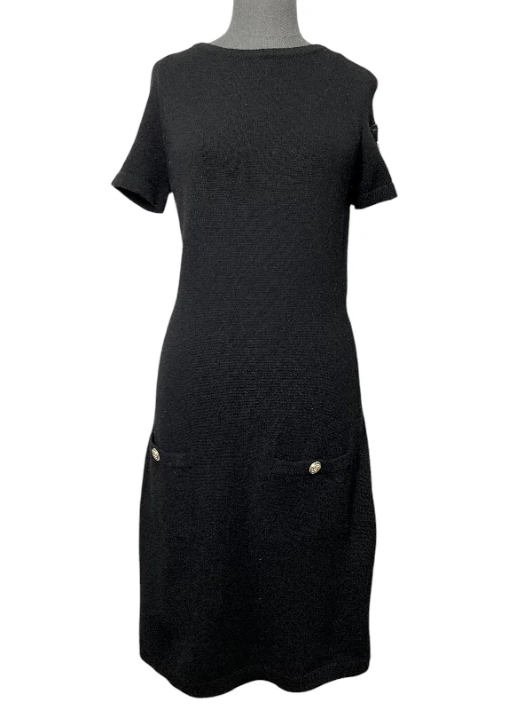 CHANEL 09A CC Lucky Clover Patch Cashmere Dress Size M Tunics Solid Classic