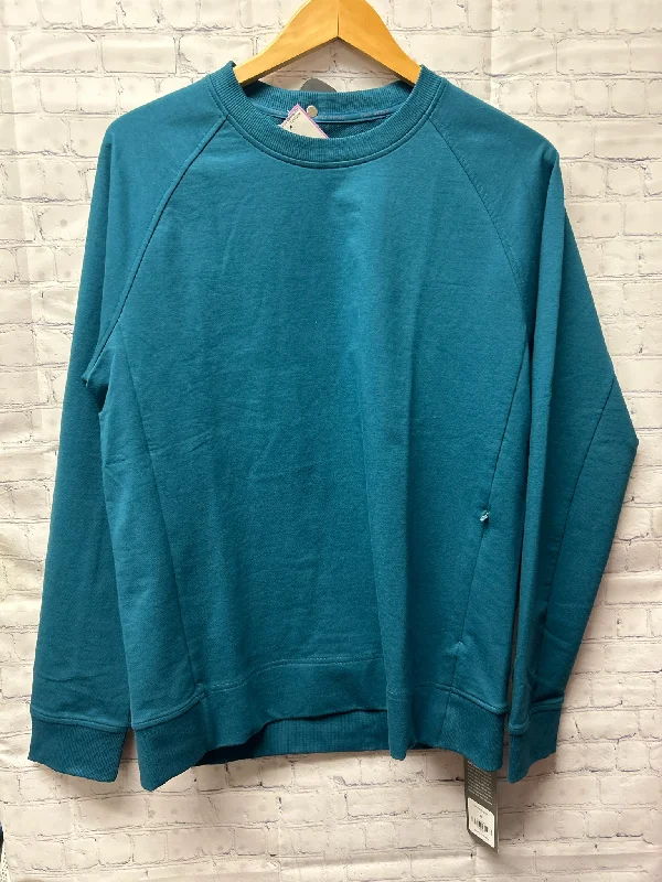 Size Medium Ladies Blue Sweatshirt Zip Hoodie Drawstring Kangaroo Pocket