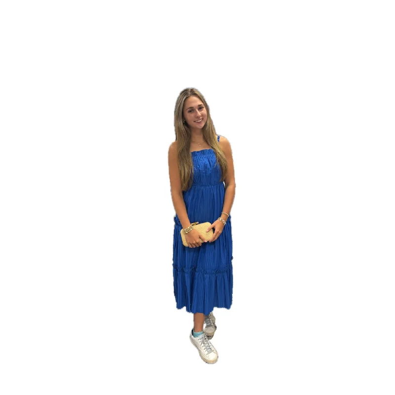 Royal Blue Pleated Dress Tunics Sophisticated sleek