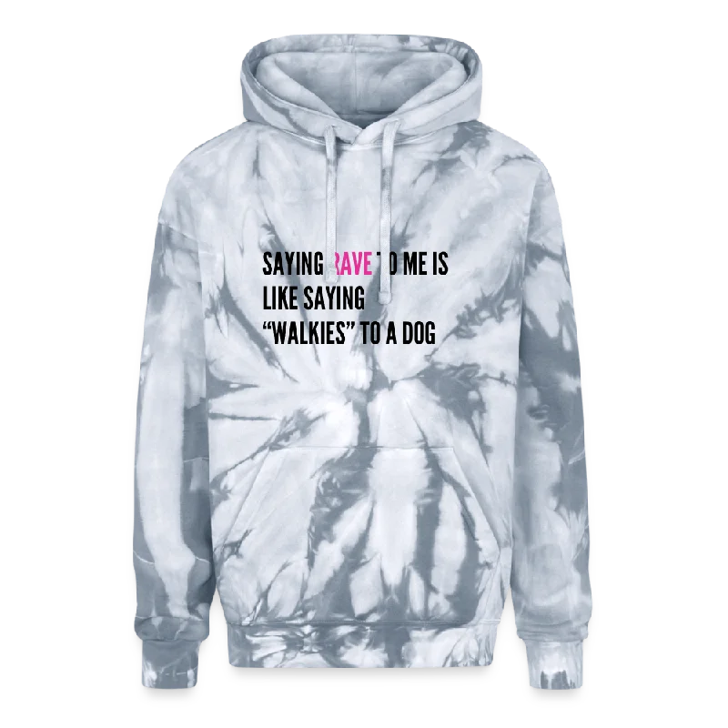 Say Rave Tie Dye Hoodie Hoodie with Cropped Fit Short Trendy