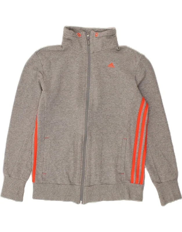 ADIDAS Womens Tracksuit Top Jacket UK 8/10 Small Grey Satin Jacket Silk Jacket Chiffon Jacket