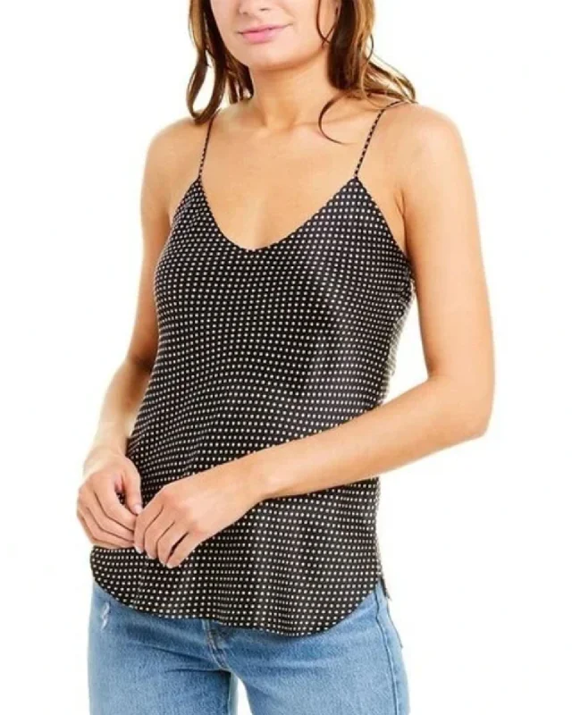 "Isabella" Silk Polka Dot Tank coral tank top