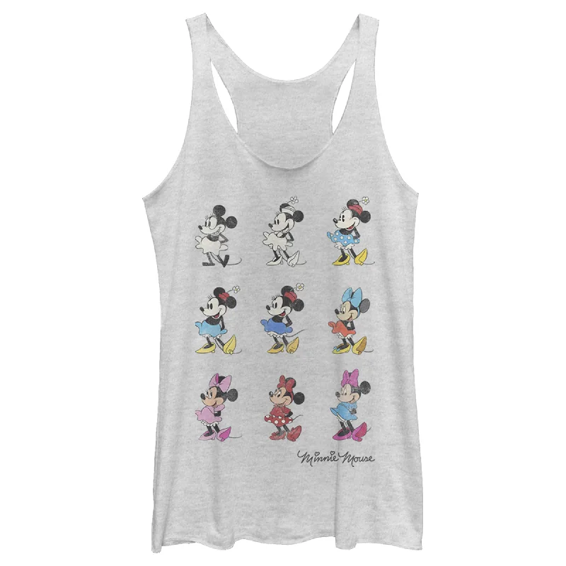 Women's Mickey & Friends Evolution of Minnie Mouse Racerback Tank Top cropped tank top